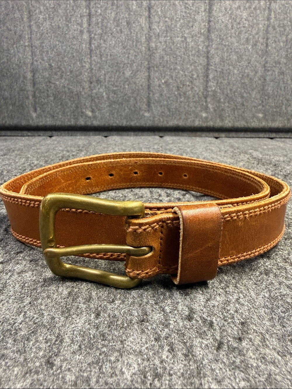 Polo by Ralph Lauren Brown Leather Belt with Brass Buckle